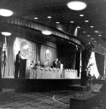 The 1966 meeting of the American Medical Association's House of Delegates at the Dunes Hotel in Las Vegas.