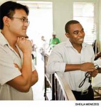 Dr. Le and Dr. Pierre at St. Thérèse Hospital in Hinche, Haiti.