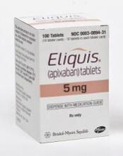 Apixaban (Eliquis) Photo from Pfizer/ Bristol Myers Squibb