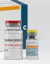 Vials of blinatumomab powder and solution for infusion Photo courtesy of Amgen