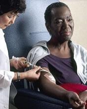 Cancer patient receiving chemotherapy Photo by Rhoda Baer