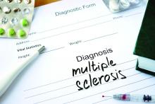 A diagnosis form says multiple sclerosis.