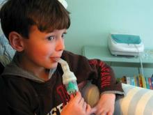 6-year-old boy with nebulizer