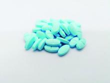 oval blue pills of Prednisolone 5 mg.