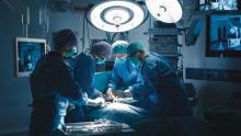 Medical Team Performing Surgical Operation in Modern Operating Room