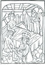 Syphilis treatment: Urine examination and treatment with ointments (mercury), Vienna, 1498