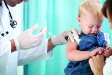 Toddler getting vaccination