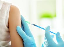 A child receives a vaccine injection.