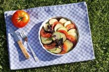 vegetables on a placemat