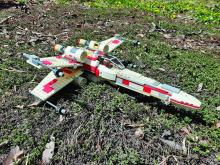 Star Wars X-wing fighter made of Legos